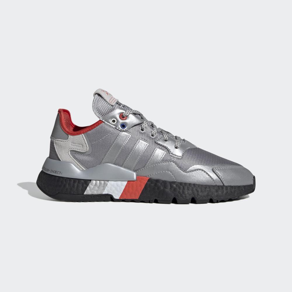 Adidas Men's Nite Jogger Originals Shoes Silver Metal/Black Ireland FV3787